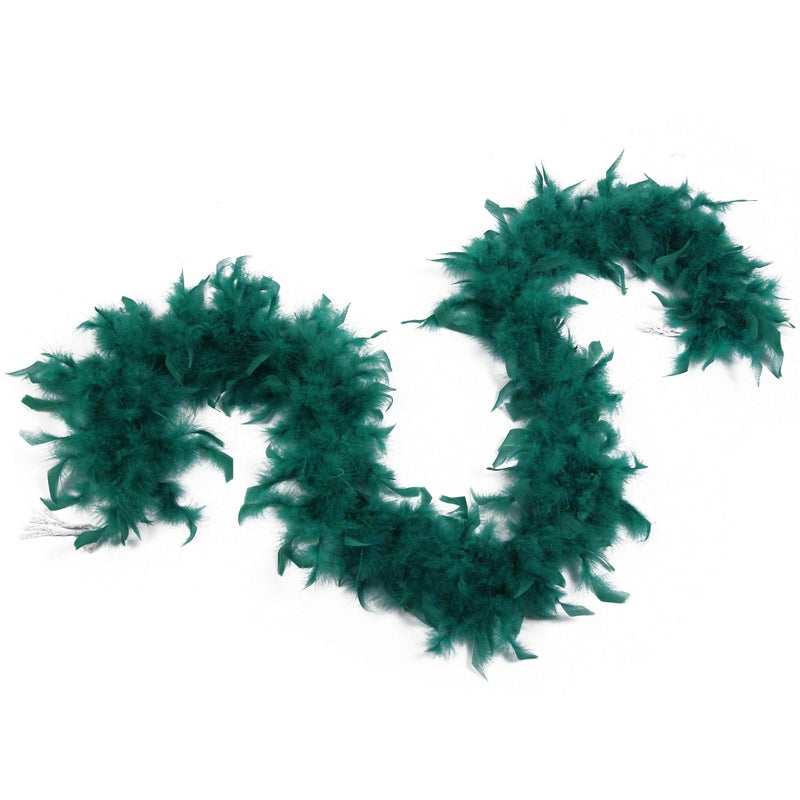 Flydreamfeathers 40 Gram 72" Long, Turkey Chandelle Feather Boa, Dancing Wedding Crafting Party Dress Up, Halloween Costume Decoration (Teal Color) - Image 2